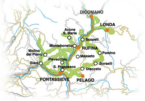 Chianti Rùfina Pomino wine routes Val di Sieve